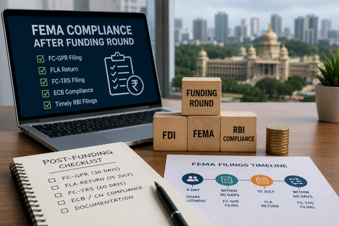 FEMA filings after funding round Bangalore startup